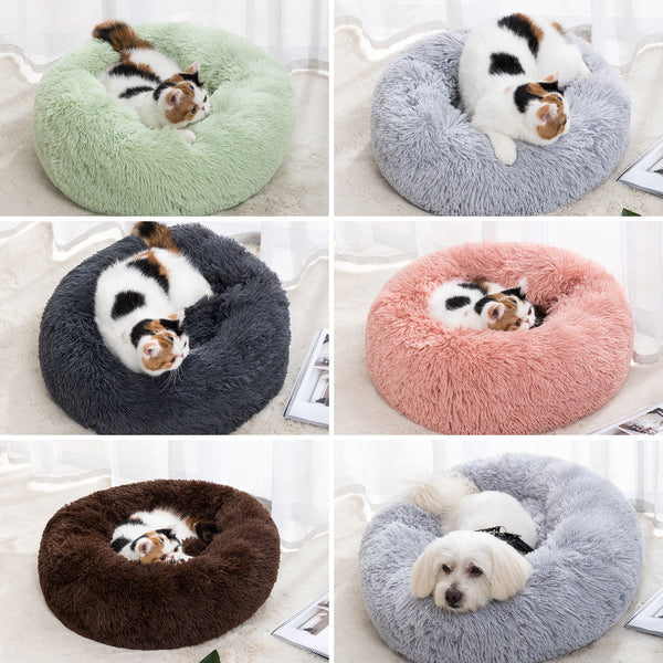 Washable Plush Donut Pet Bed