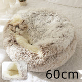 2-in-1 Round Plush Pet Bed – Warm & Cozy for Cats and Dogs
