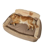 High-Back Pet Bed – Warm, Removable & Washable