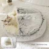 2-in-1 Round Plush Pet Bed – Warm & Cozy for Cats and Dogs