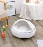 2-in-1 Round Plush Pet Bed – Warm & Cozy for Cats and Dogs