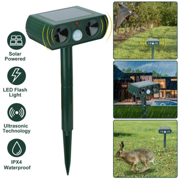 Solar Ultrasonic Animal Repeller – Eco-Friendly Pest & Animal Deterrent