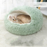 Winter Shell-Style Pet Nest – Warm & Enclosed Bed for Cats and Small Dogs