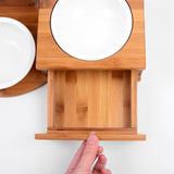 Solid Wood Pet Feeder & Water Fountain
