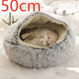 2-in-1 Round Plush Pet Bed – Warm & Cozy for Cats and Dogs