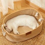 Woven Cotton & Linen Cat Nest – Scratch-Resistant & All-Season Comfort