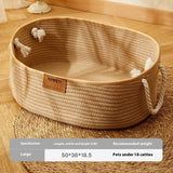 Woven Cotton & Linen Cat Nest – Scratch-Resistant & All-Season Comfort