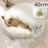 2-in-1 Round Plush Pet Bed – Warm & Cozy for Cats and Dogs