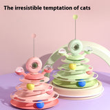 Four-Layer Turntable Cat Toy – Interactive Roller Track with Mint Ball