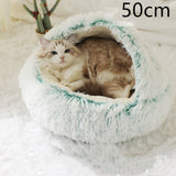 2-in-1 Round Plush Pet Bed – Warm & Cozy for Cats and Dogs