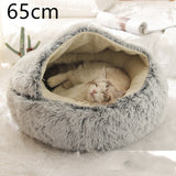 2-in-1 Round Plush Pet Bed – Warm & Cozy for Cats and Dogs