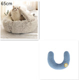 2-in-1 Round Plush Pet Bed – Warm & Cozy for Cats and Dogs