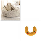 2-in-1 Round Plush Pet Bed – Warm & Cozy for Cats and Dogs