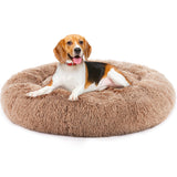 Anti-Slip Round Plush Faux Fur Pet Bed – Cozy Comfort for Cats and Small Dogs