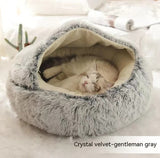 2-in-1 Round Plush Pet Bed – Warm & Cozy for Cats and Dogs