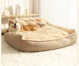 High-Back Pet Bed – Warm, Removable & Washable