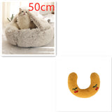 2-in-1 Round Plush Pet Bed – Warm & Cozy for Cats and Dogs