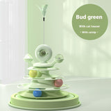 Four-Layer Turntable Cat Toy – Interactive Roller Track with Mint Ball