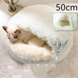 2-in-1 Round Plush Pet Bed – Warm & Cozy for Cats and Dogs