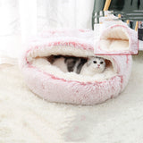 Winter Shell-Style Pet Nest – Warm & Enclosed Bed for Cats and Small Dogs