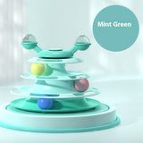 Four-Layer Turntable Cat Toy – Interactive Roller Track with Mint Ball