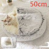 2-in-1 Round Plush Pet Bed – Warm & Cozy for Cats and Dogs