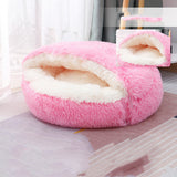 Winter Shell-Style Pet Nest – Warm & Enclosed Bed for Cats and Small Dogs