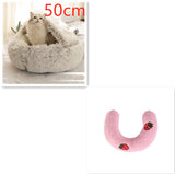 2-in-1 Round Plush Pet Bed – Warm & Cozy for Cats and Dogs