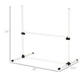 PawHut 4-Piece Dog Agility Training Kit – Adjustable Jump Bars with Carry Bag | White