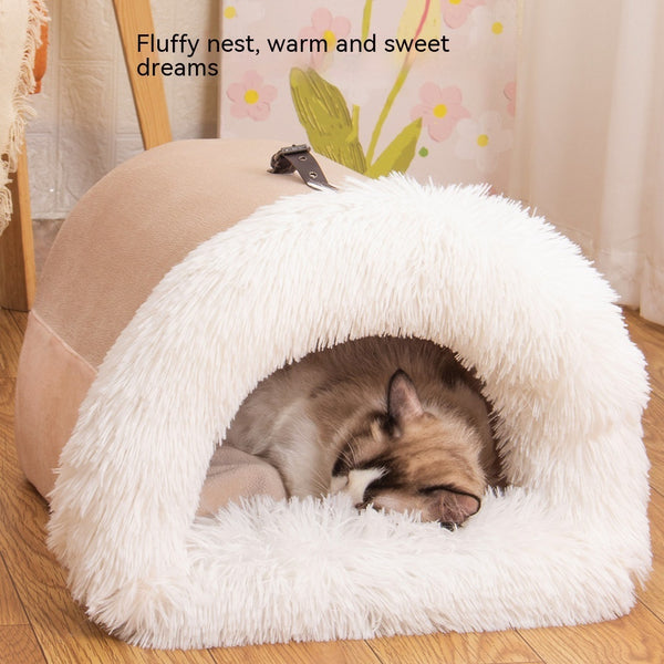 Portable Spliced Plush Pet Nest