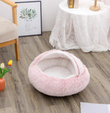 2-in-1 Round Plush Pet Bed – Warm & Cozy for Cats and Dogs