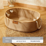 Woven Cotton & Linen Cat Nest – Scratch-Resistant & All-Season Comfort