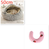 2-in-1 Round Plush Pet Bed – Warm & Cozy for Cats and Dogs
