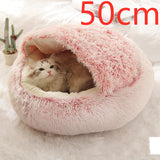 2-in-1 Round Plush Pet Bed – Warm & Cozy for Cats and Dogs