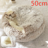 2-in-1 Round Plush Pet Bed – Warm & Cozy for Cats and Dogs