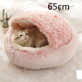 2-in-1 Round Plush Pet Bed – Warm & Cozy for Cats and Dogs