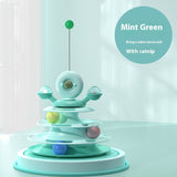 Four-Layer Turntable Cat Toy – Interactive Roller Track with Mint Ball