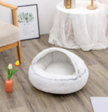 2-in-1 Round Plush Pet Bed – Warm & Cozy for Cats and Dogs
