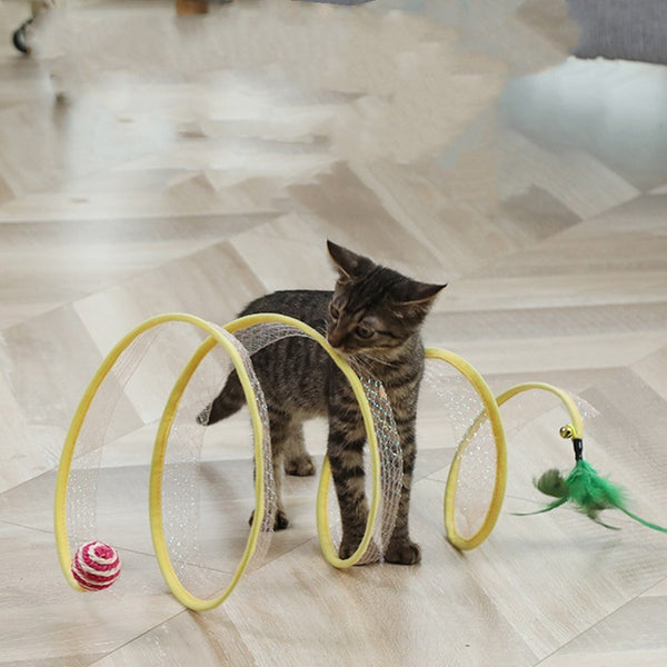 Foldable Mouse Tunnel Cat Toy Set