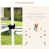 PawHut 4-Piece Dog Agility Training Kit – Adjustable Jump Bars with Carry Bag | White