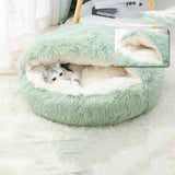 Winter Shell-Style Pet Nest – Warm & Enclosed Bed for Cats and Small Dogs