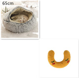 2-in-1 Round Plush Pet Bed – Warm & Cozy for Cats and Dogs