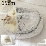 2-in-1 Round Plush Pet Bed – Warm & Cozy for Cats and Dogs