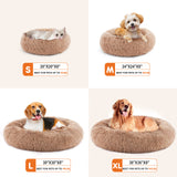 Anti-Slip Round Plush Faux Fur Pet Bed – Cozy Comfort for Cats and Small Dogs