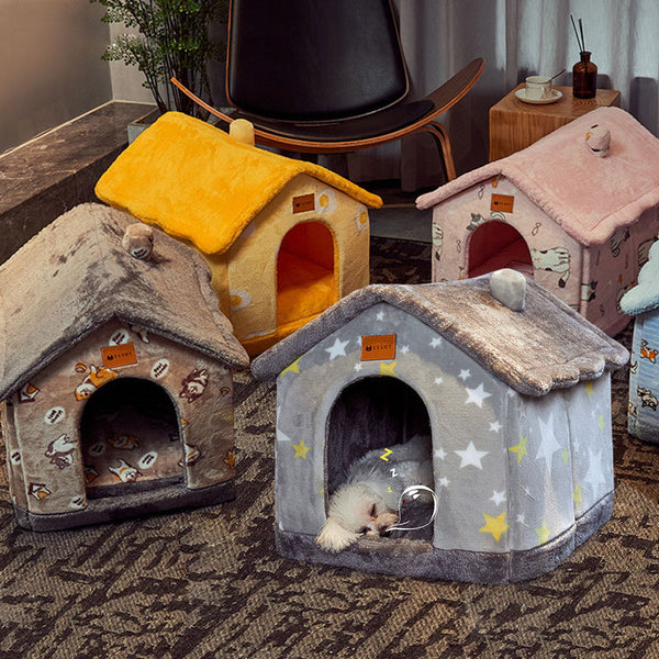 Foldable Enclosed Pet Bed