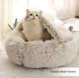 2-in-1 Round Plush Pet Bed – Warm & Cozy for Cats and Dogs