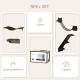 PawHut Wall-Mounted Cat Shelves
