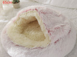 2-in-1 Round Plush Pet Bed – Warm & Cozy for Cats and Dogs