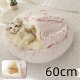 2-in-1 Round Plush Pet Bed – Warm & Cozy for Cats and Dogs