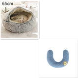 2-in-1 Round Plush Pet Bed – Warm & Cozy for Cats and Dogs
